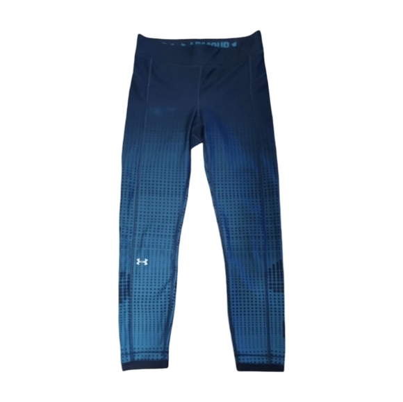 Under Armour Blue Athletic Leggings Cropped Stretch - Picture 3 of 4